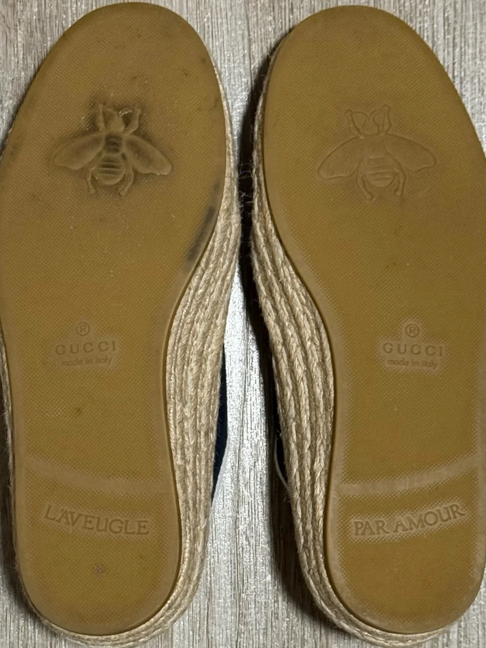 Gucci GG Monogram Canvas Espadrille Sneakers Blue Men’s Size 8.5.. Woman’s Sz 10